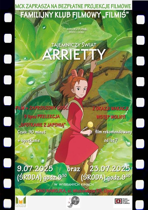 Bezpłatne pokazy filmu „TAJEMNICZY ŚWIAT ARIETTY”+ spotkanie: piękna animacja od legendarnego Studia Ghibli