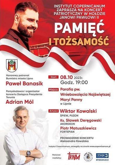 Zaproszenie na Koncert Patriotyczny w Hołdzie Janowi Pawłowi II ,,Pamięć i Tożsamość”